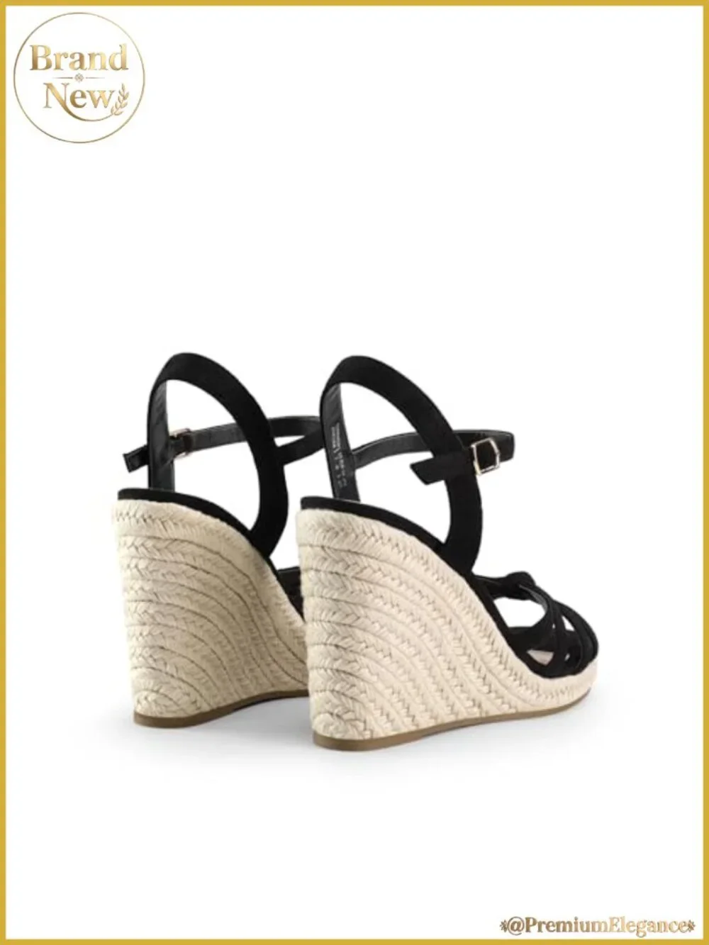 Women's Espadrille Wedge Sandals Strappy Raffia 4.13-Inch Heel Casual